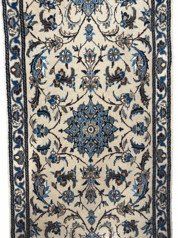 Genuine Hand Woven Persian Nain Runner 1'10" x 6'1" - Image 2