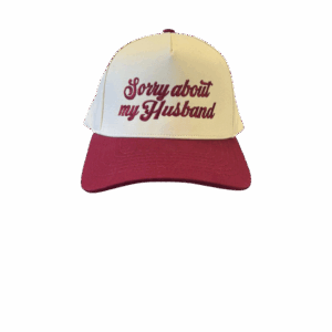 Sorry About My Husband Snapback Hat - Red & White