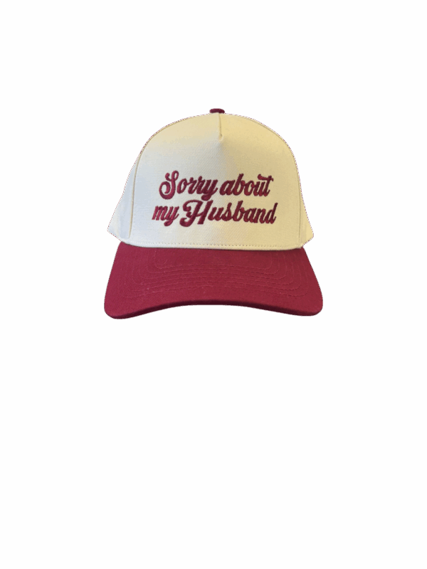Sorry About My Husband Snapback Hat - Red & White