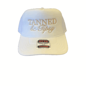 Tanned & Tipsy Trucker Hat - White