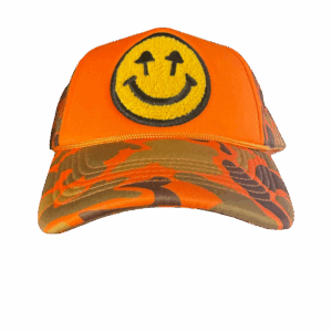 Happy Caps Double Blind Trucker Hat - Orange Camo