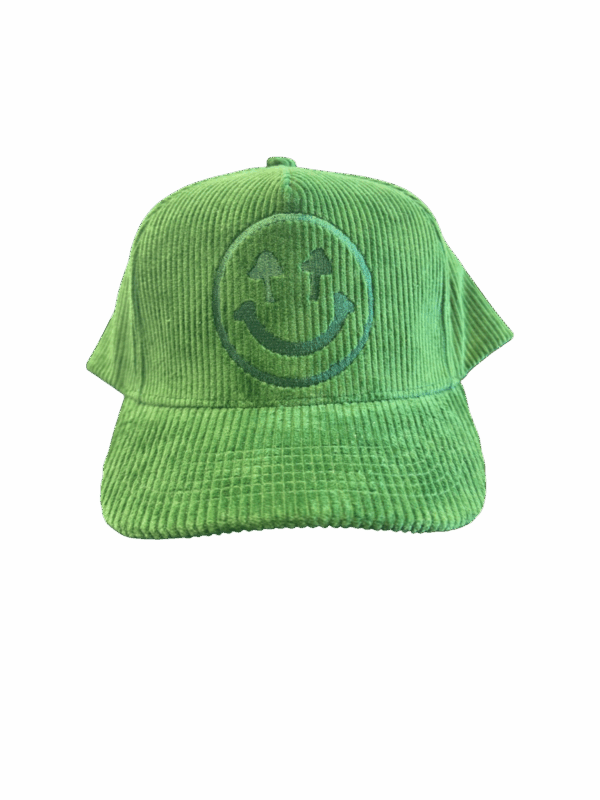 Happy Caps Corduroy Logo Hat - Emerald Green