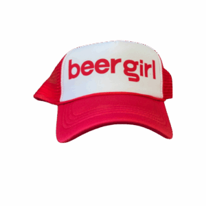 Beer Girl Double Blind Trucker Hat - White & Pink