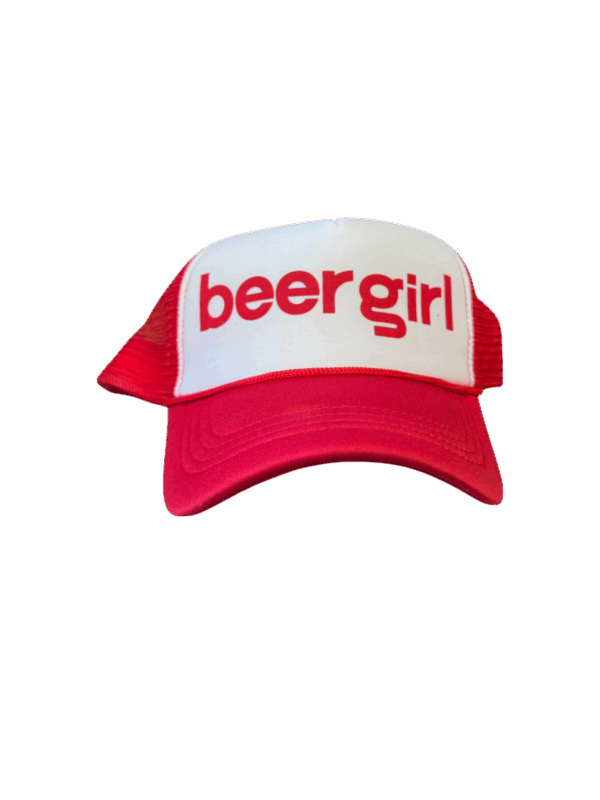 Beer Girl Double Blind Trucker Hat - White & Pink