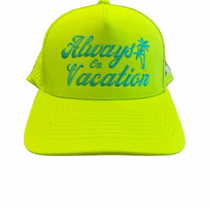 Always on Vacation Hat - Lime Green