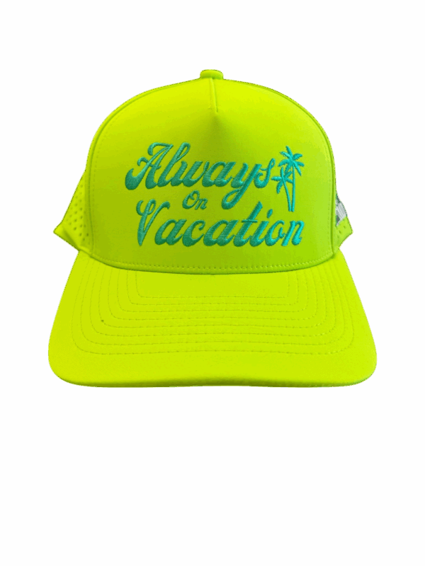 Always on Vacation Hat - Lime Green