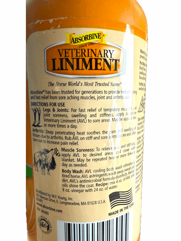 Absorbine Veterinary Linament Topical Analgesic & Antiseptic Liquid - Image 2