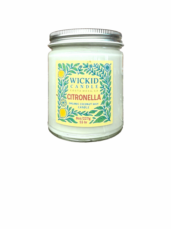 Wickid Organic Coconut Wax Cintronella Candle